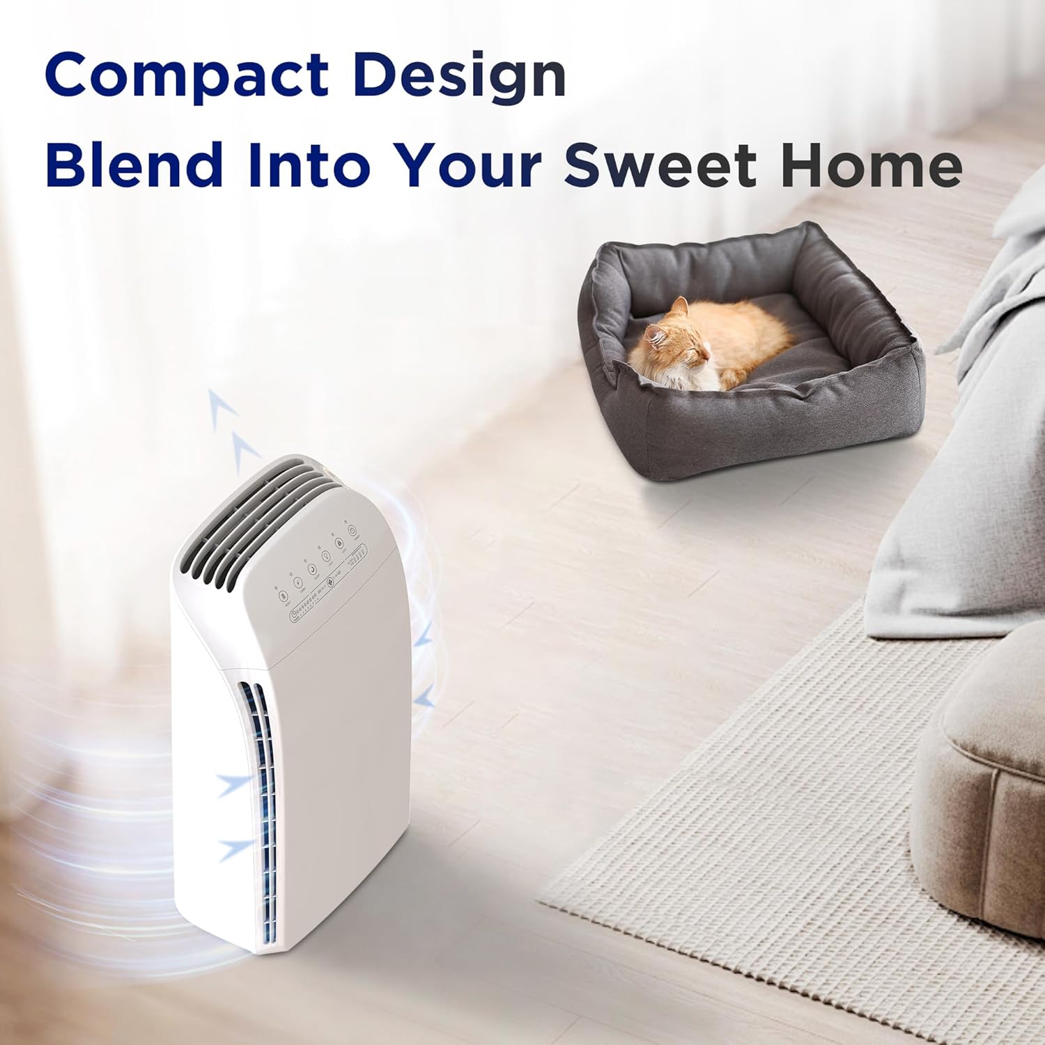 Membrane Solutions MSA3 Purificateur d'Air Chambre de 147㎡, 22dB Silencieux, Air Purifier HEPA pour Maison Bureau, mode sommeil, Elimine 99,97% des Allergènes, Fumée, Pollen, Odeurs d'animaux