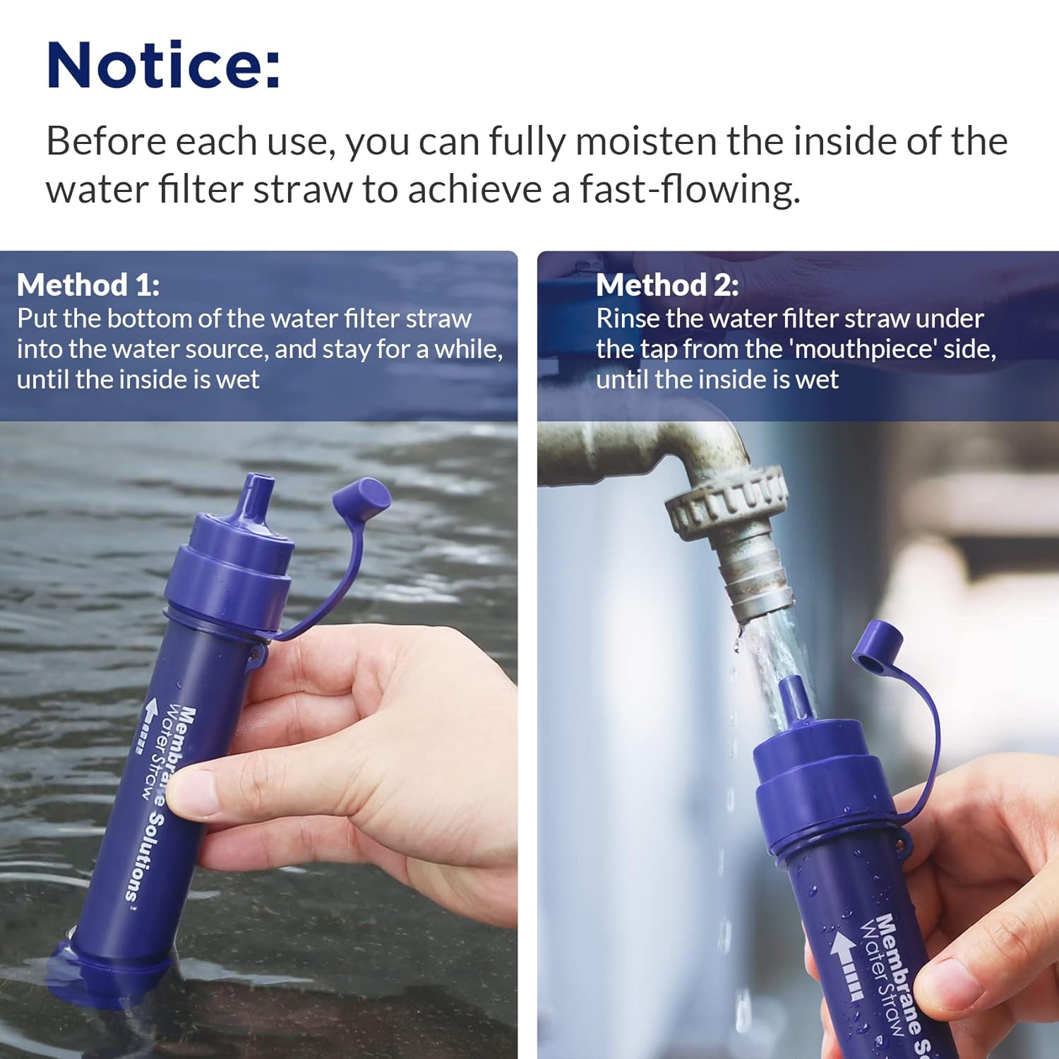 Membrane Solutions Filtre à Eau par Gravité avec 6L Sac à Eau, Filtre à Eau pour l'Extérieur, Camping, Randonnée