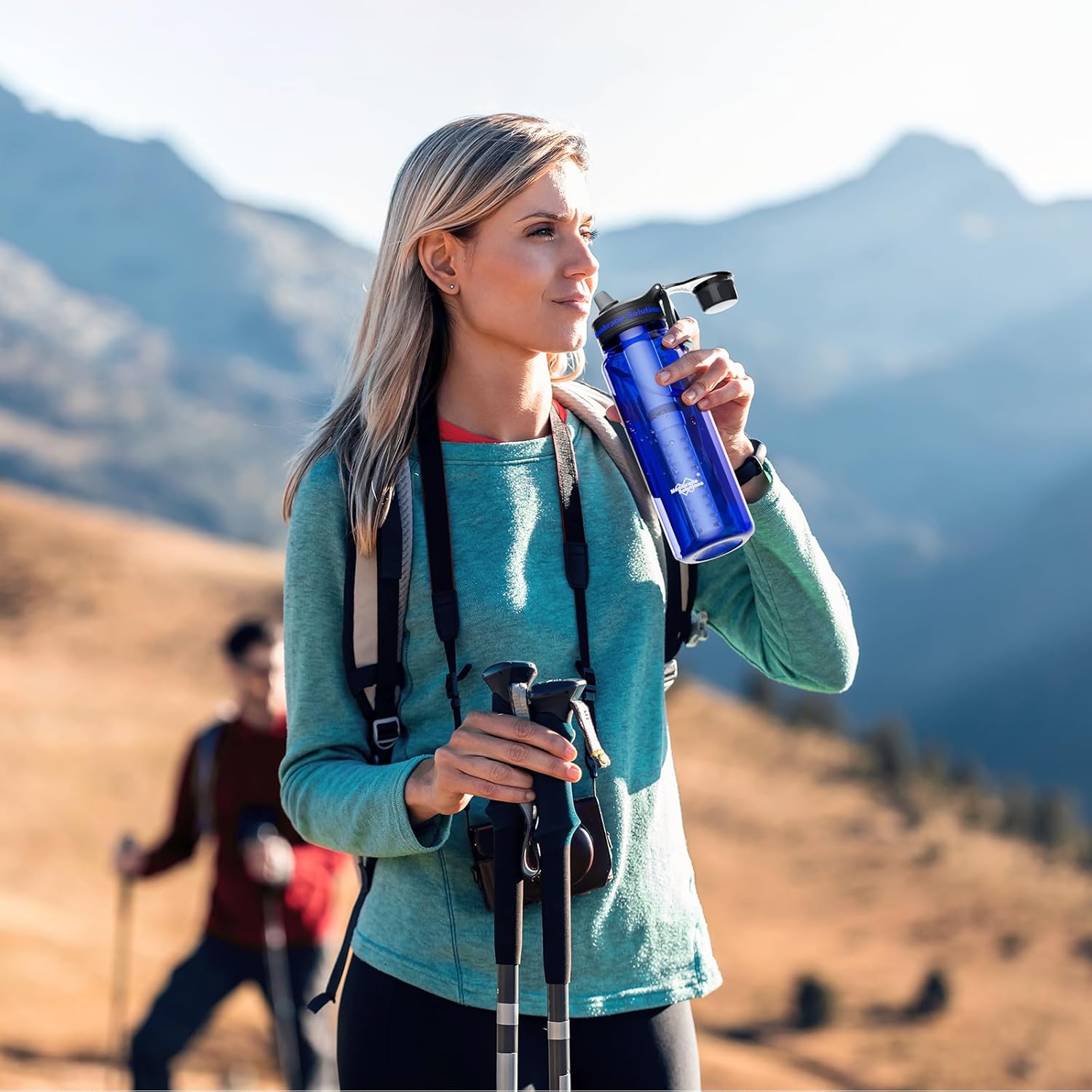 Membrane Solutions C3 – Gourde filtrante 1,06 L (36oz) avec filtre ACF & UF, idéale pour camping & voyage
