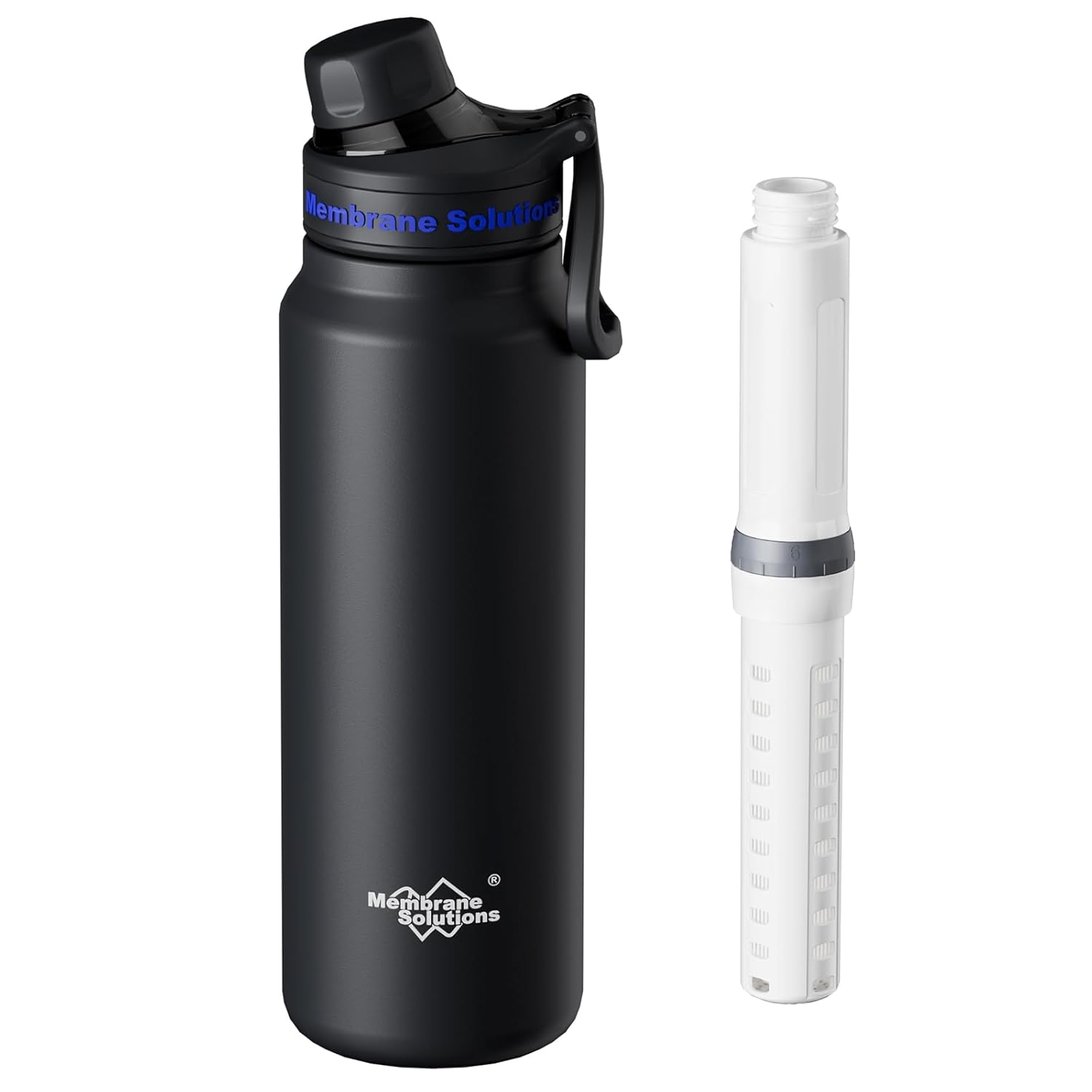 Membrane Solutions C3 – Gourde filtrante inox 0,95 L (32oz) avec filtre ACF & UF, parfaite pour camping & survie