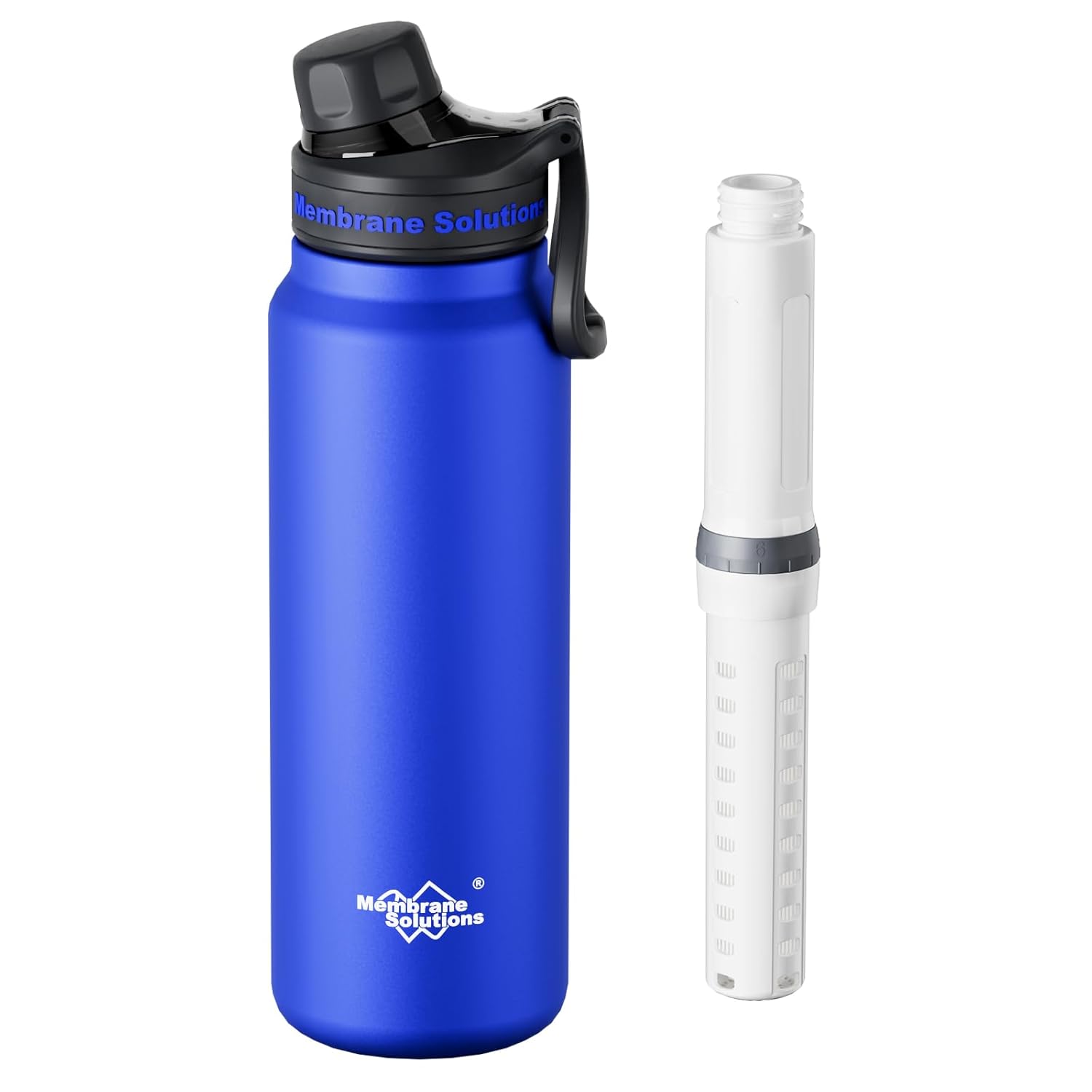 Membrane Solutions C3 – Gourde filtrante inox 0,95 L (32oz) avec filtre ACF & UF, parfaite pour camping & survie