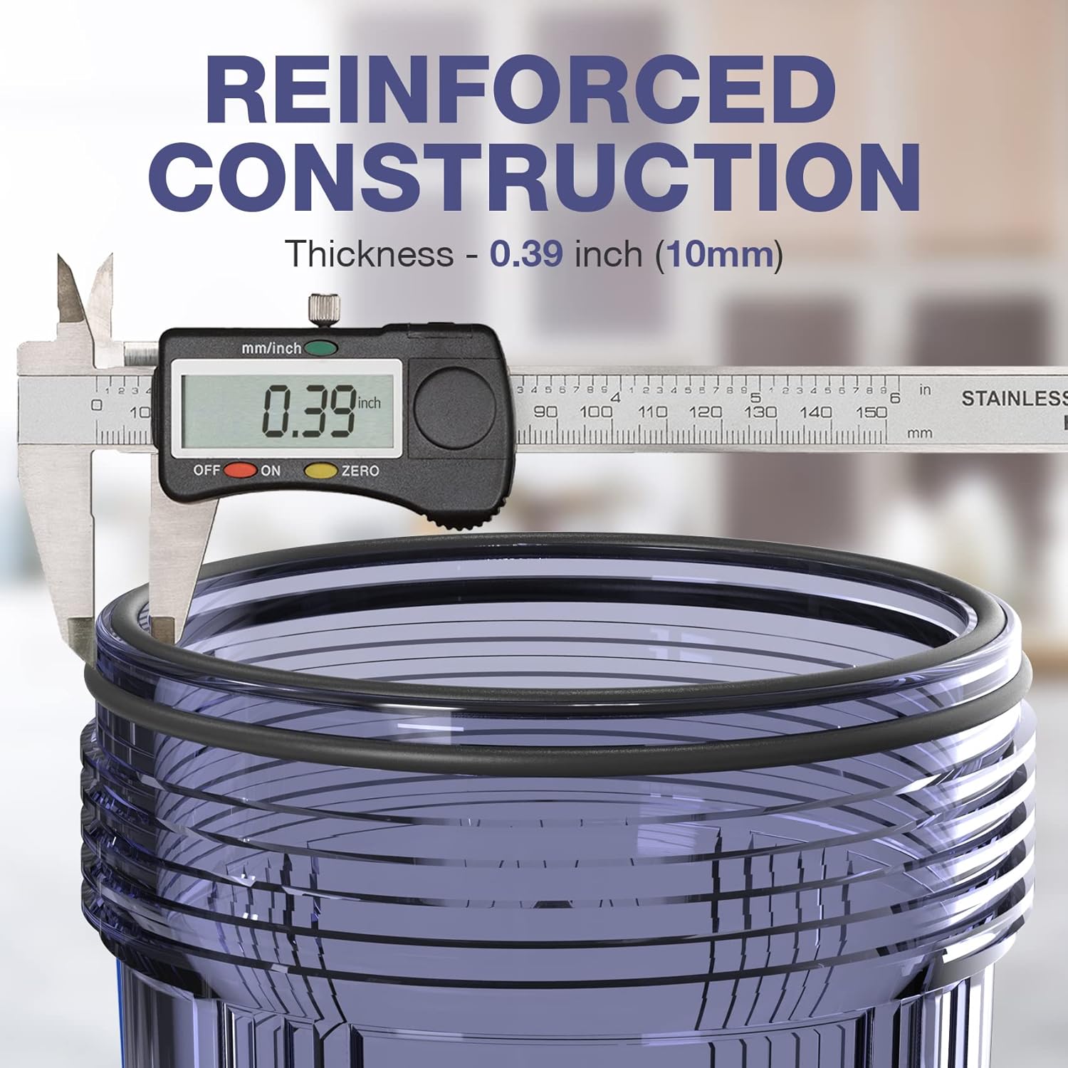 SimPure DB10C Système de Filtration d'eau Domestique avec Support de Fixation et Clé, pour Toute la Maison, Taille 10" x 4,5", Entrée/Sortie 1"