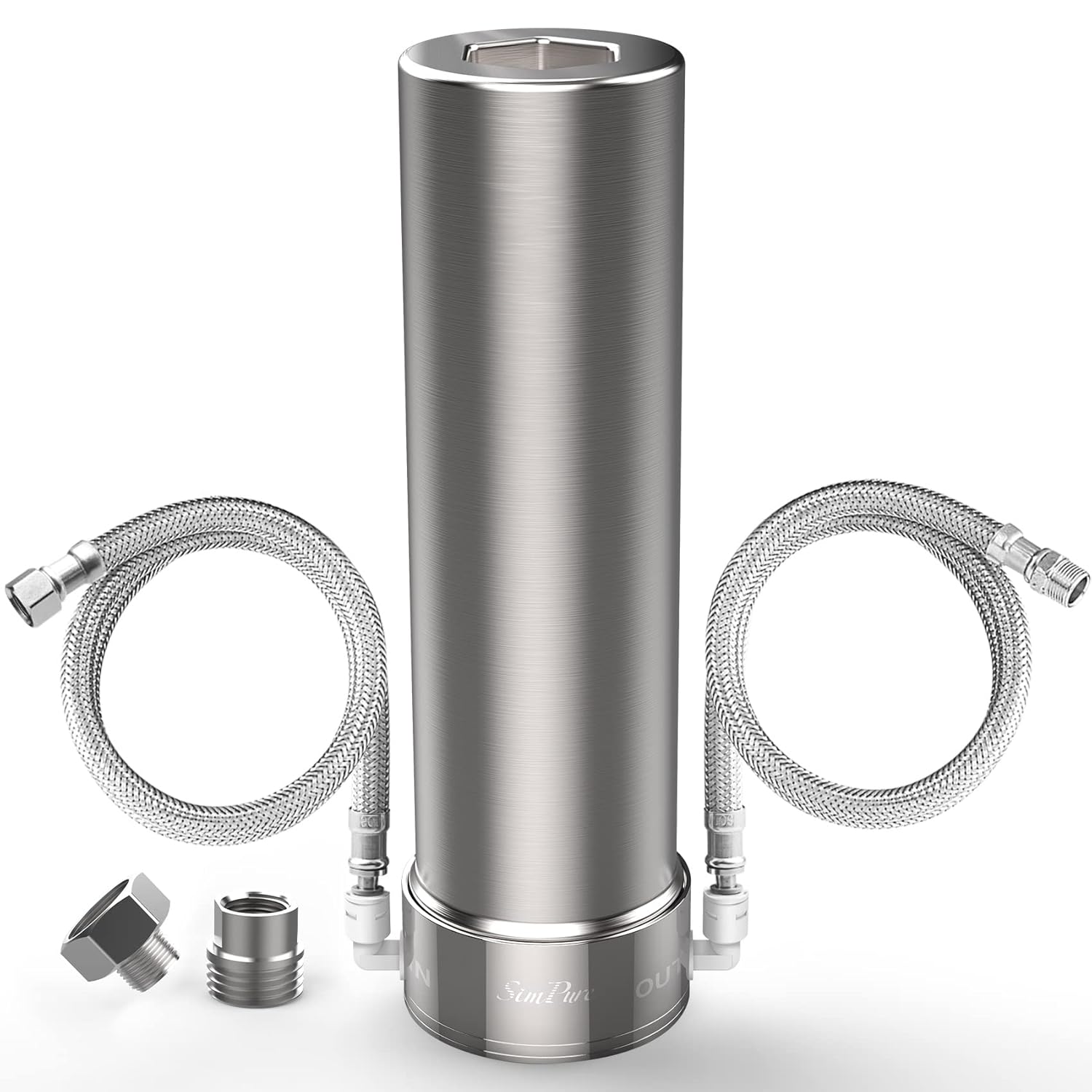 SimPure V7 Système de Filtre à eau sous évier, Filtre eau Robinet en Acier Inoxydable 5 étapes de 75000 Litres, Réduit 99% le Plomb, le Chlore, le Mauvais Goût, Connexion directe au robinet de cuisine